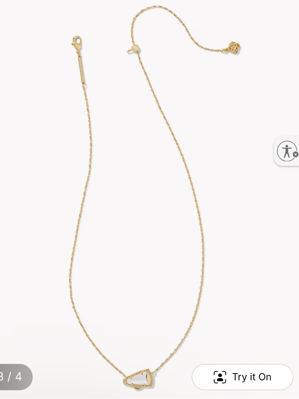 Kendra Scott Cheer Gold Short Pendant Necklace in White
